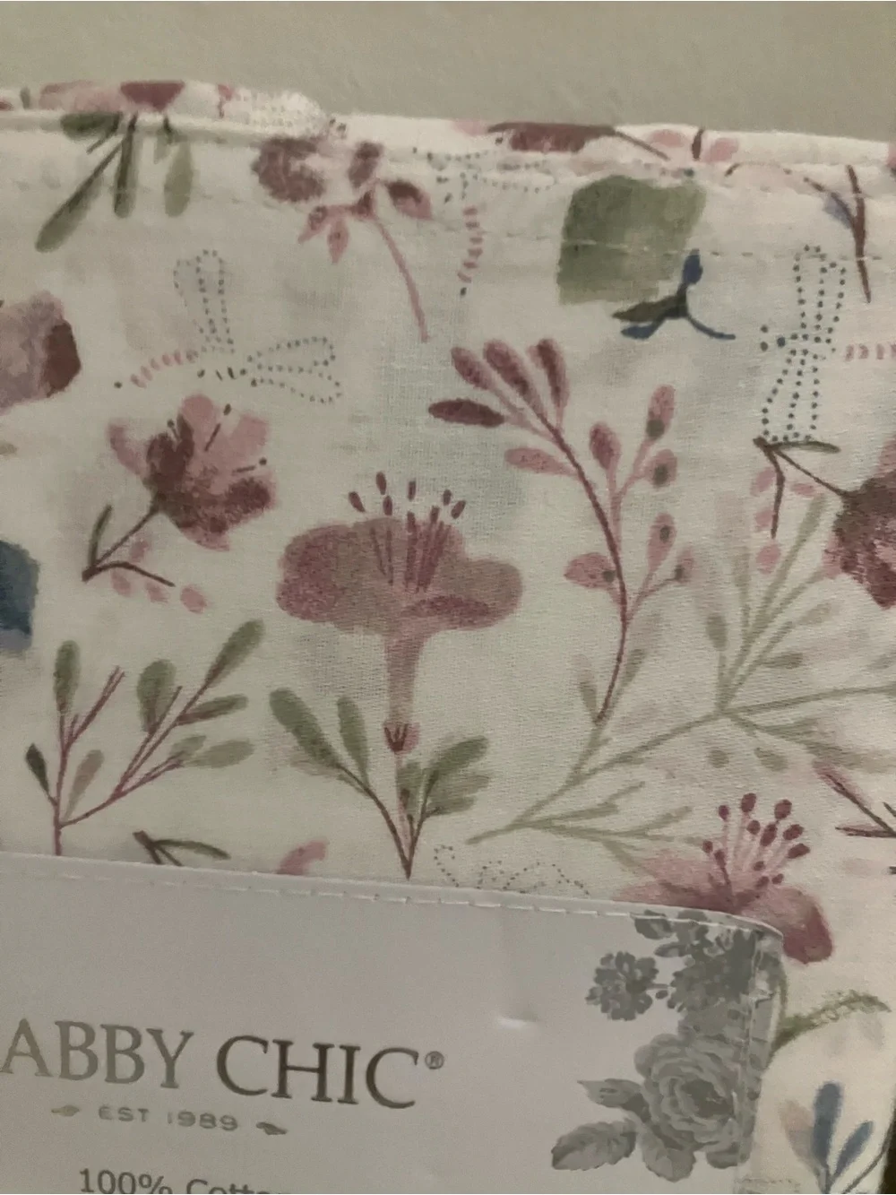 Shabby Chic Pastel Floral Cotton Pillowcases - Multi Pink Blue Green